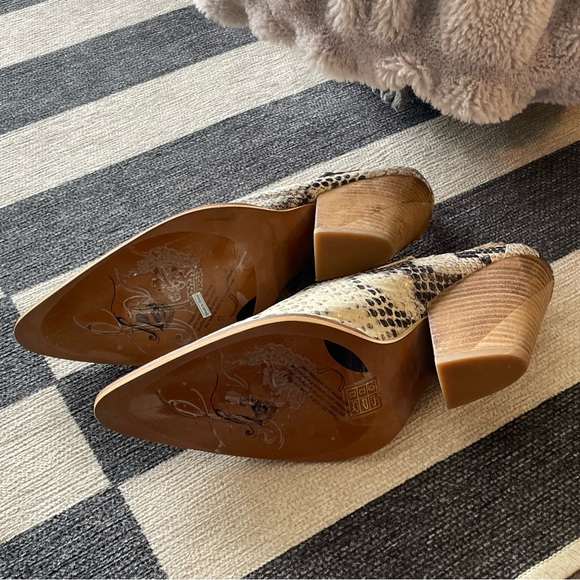 Free People Snakeskin Block Heel Slingback Mules - Picture 6 of 6